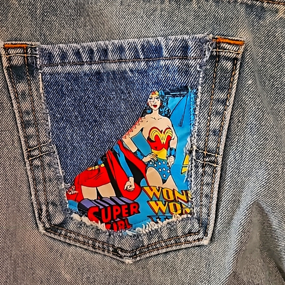 HANDMADE ☆ UPCYCLED "VINTAGE LEVI" EMBELLISHED KINDNESS JEANS! Sz 34w-34inseam - Picture 3 of 13